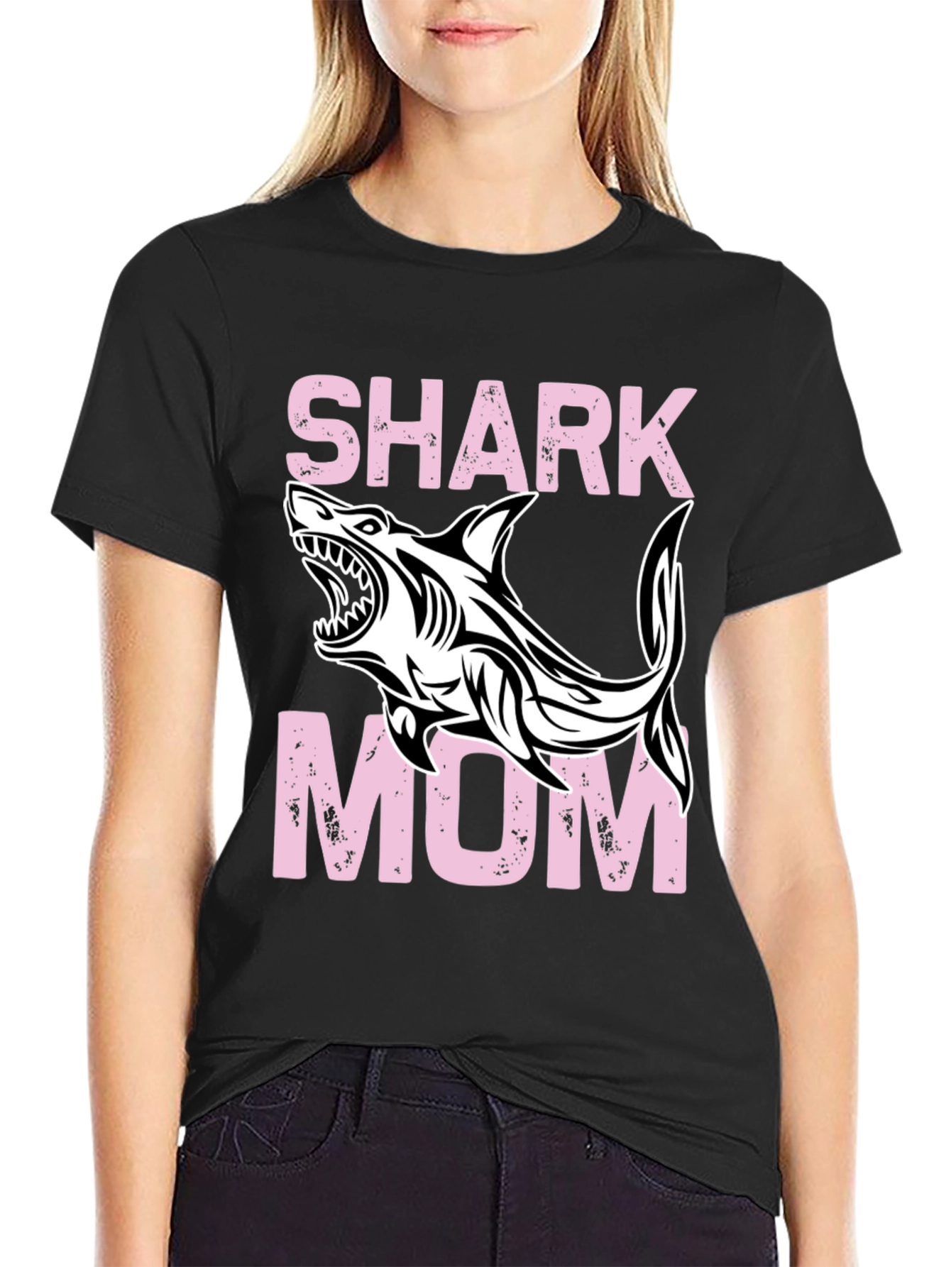 Shark Mom Graphic Tee - Trendy Mothers Day Gift