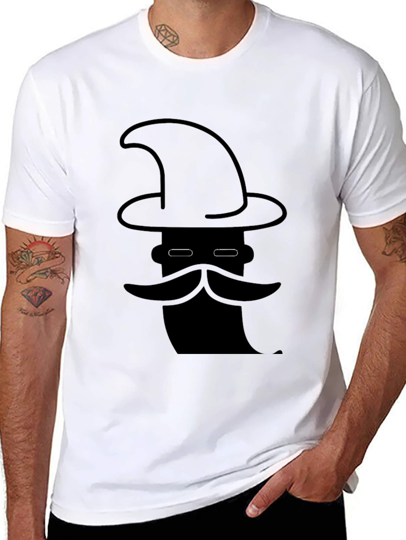 Mystic Wizard Graphic Tee - Black Cotton T-Shirt