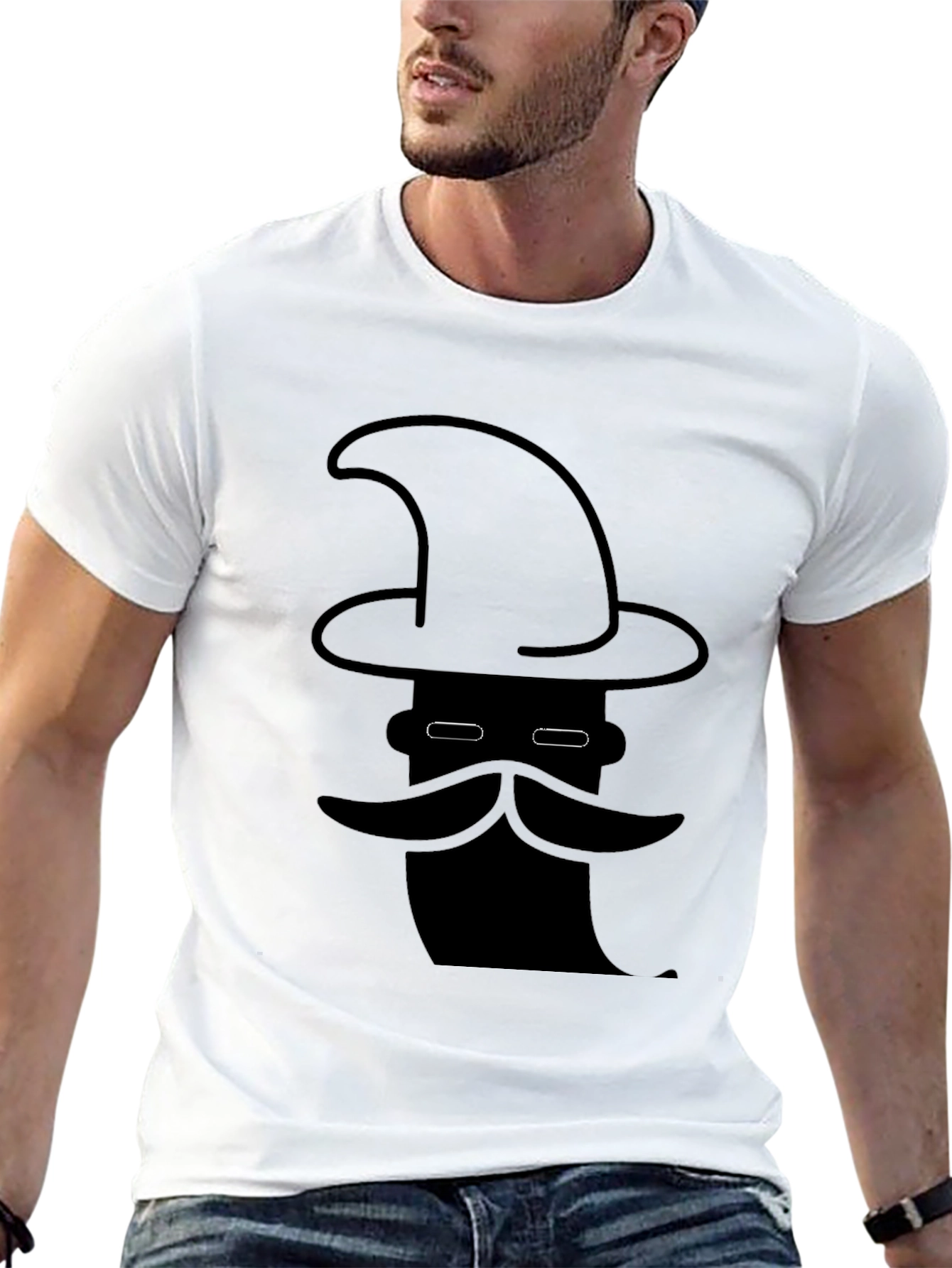Mystic Wizard Graphic Tee - Black Cotton T-Shirt