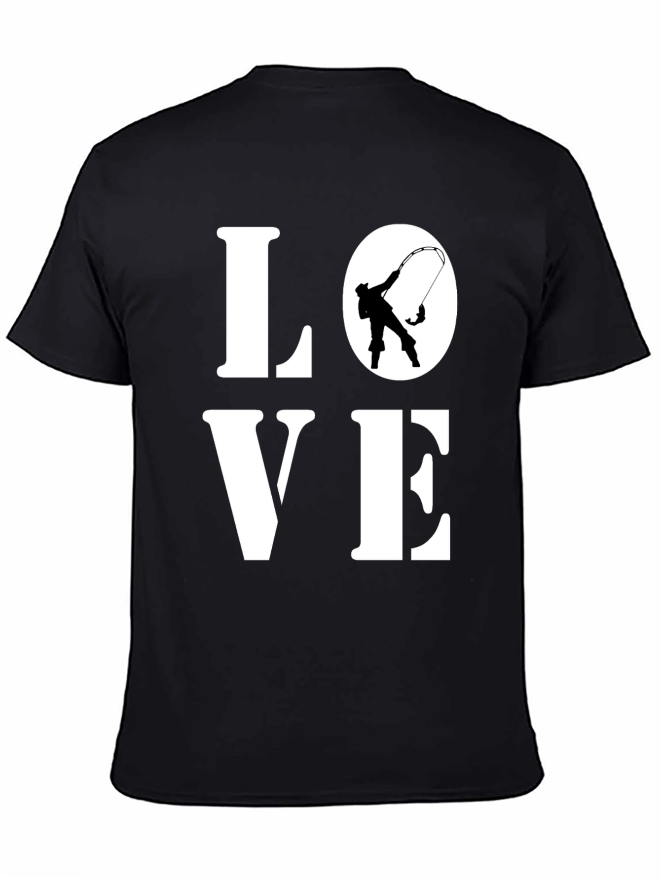 Love Fishing T-Shirt - Black Cotton Tee