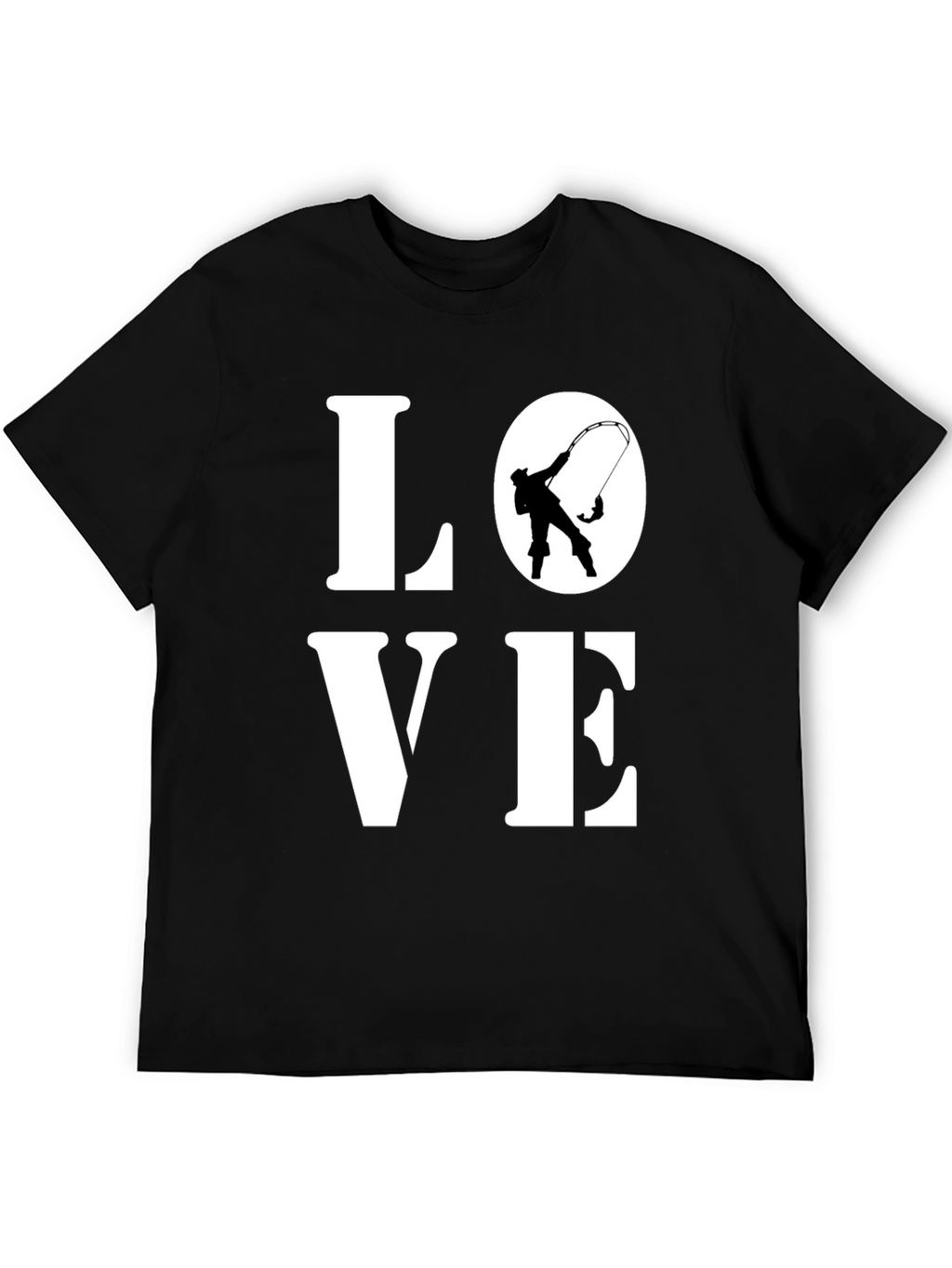 Love Fishing T-Shirt - Black Cotton Tee