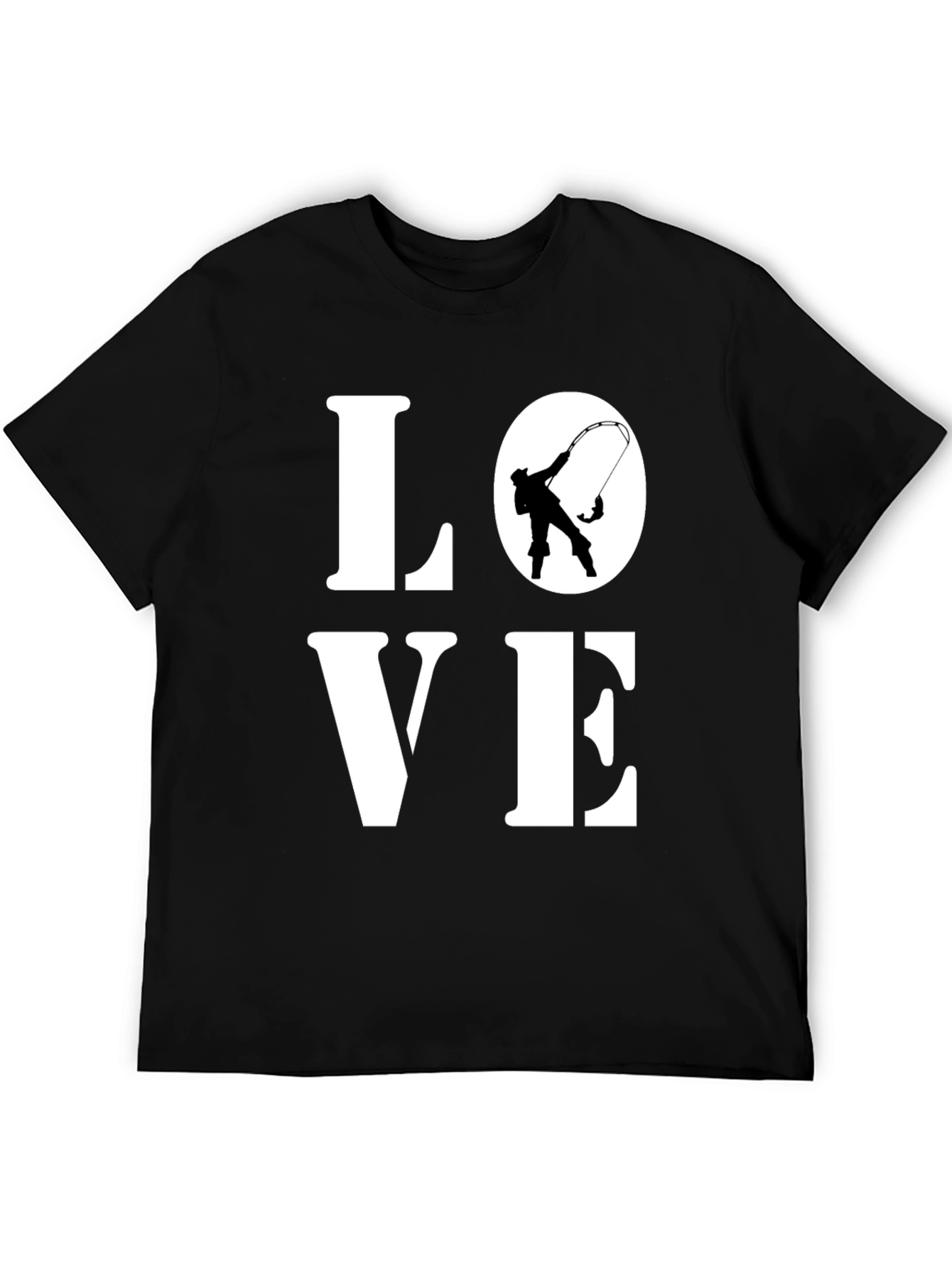 Love Fishing T-Shirt - Black Cotton Tee
