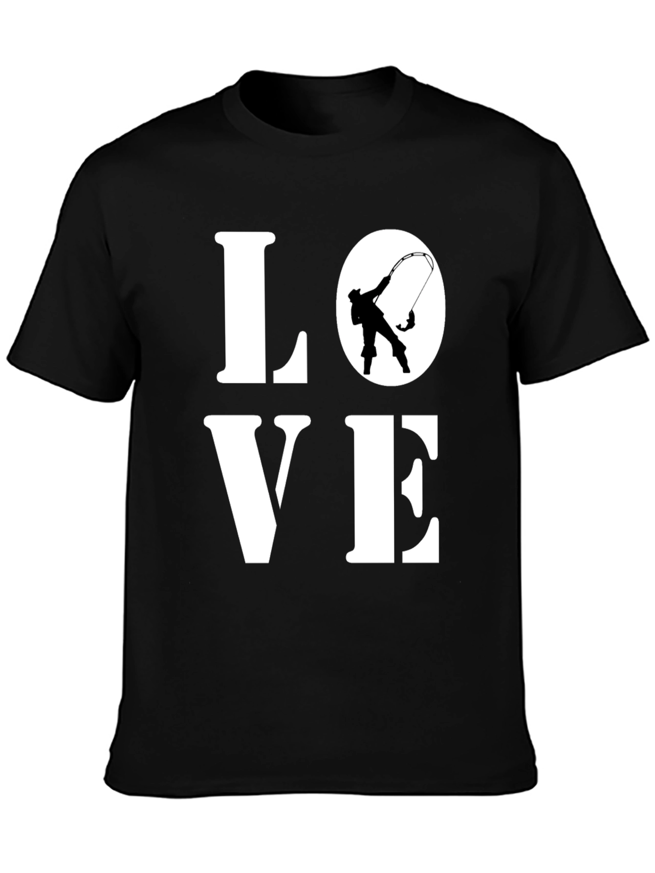 Love Fishing T-Shirt - Black Cotton Tee