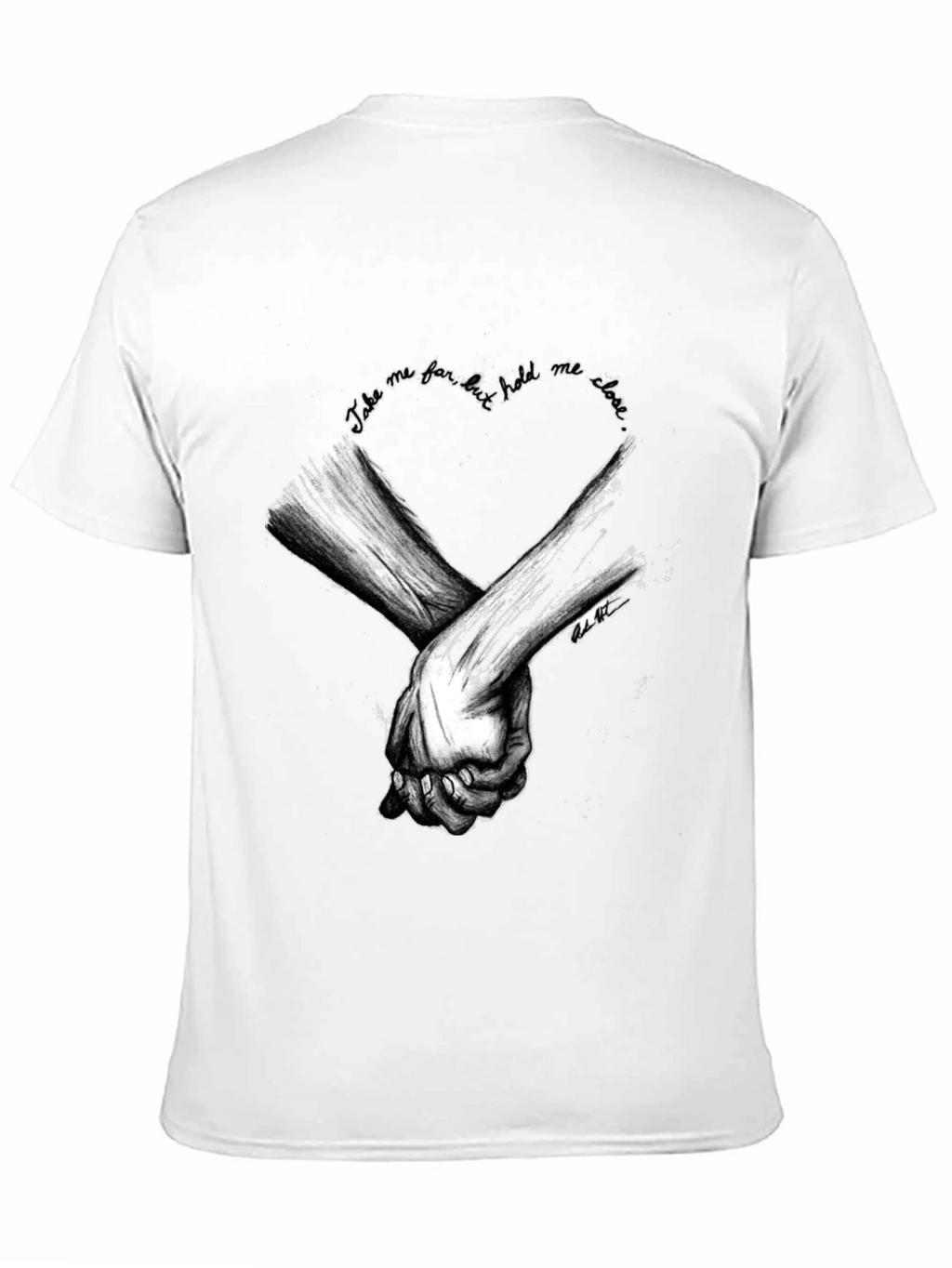 Heart Hands Graphic Tee - Stylish Black Cotton T-Shirt