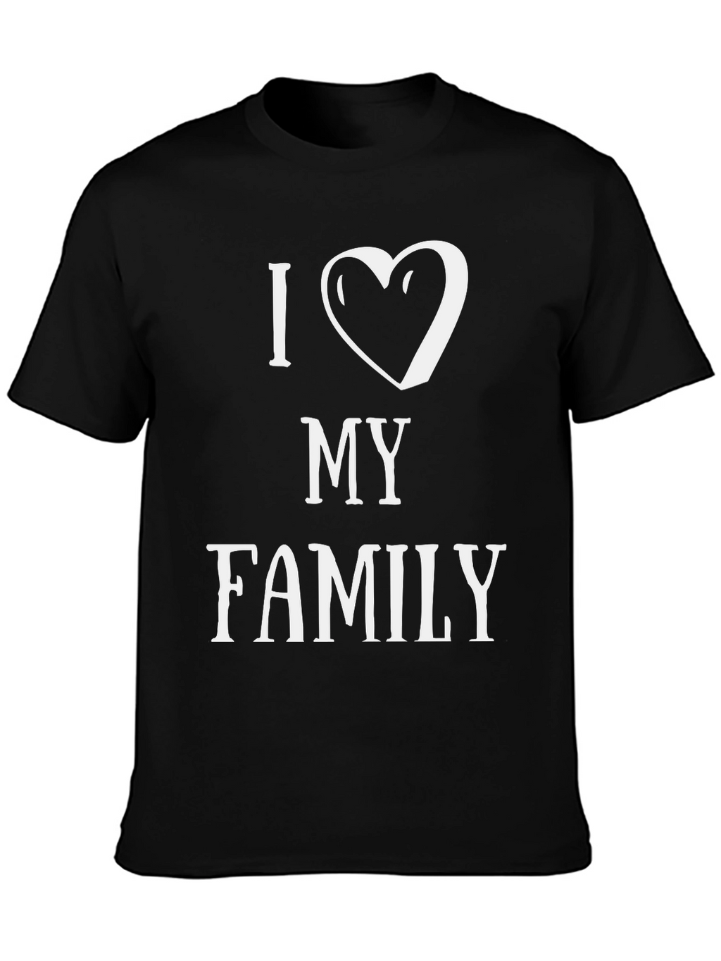 I Heart My Family Graphic T-Shirt - Black