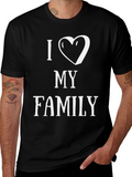 I Heart My Family Graphic T-Shirt - Black