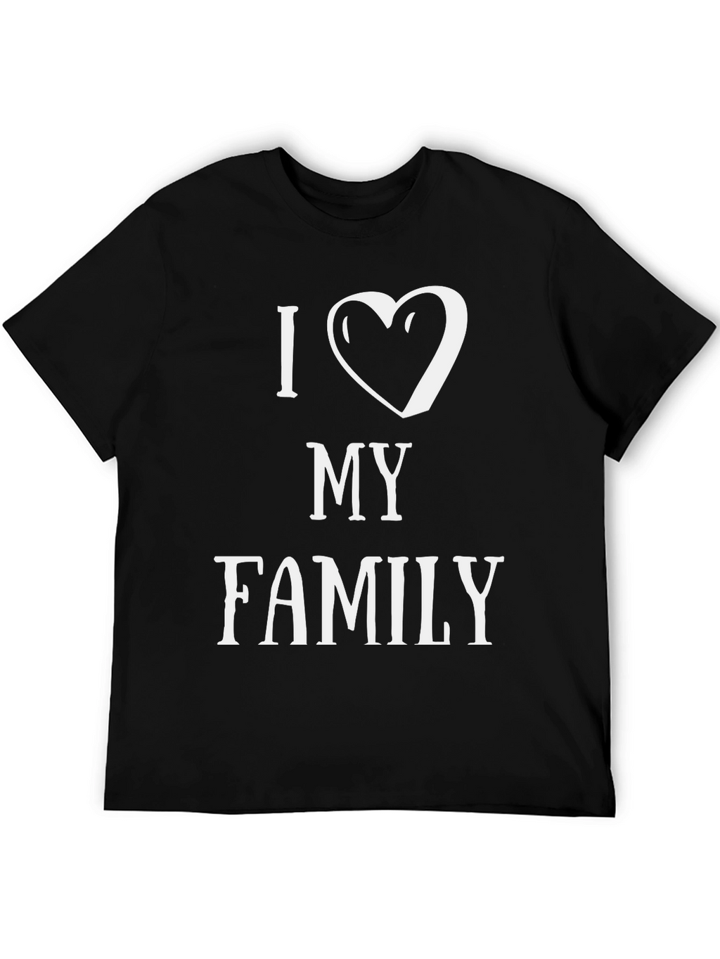 I Heart My Family Graphic T-Shirt - Black