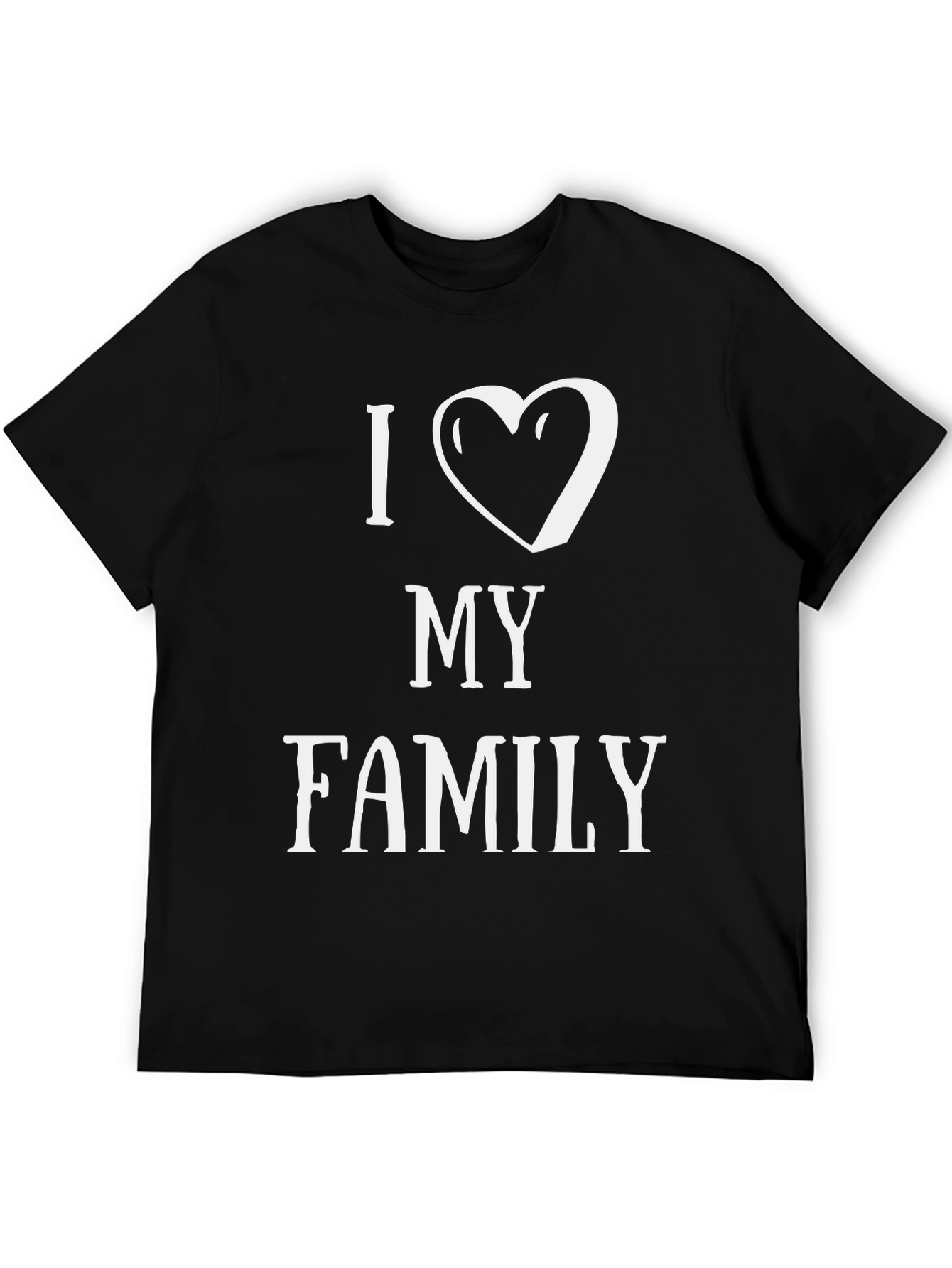 I Heart My Family Graphic T-Shirt - Black