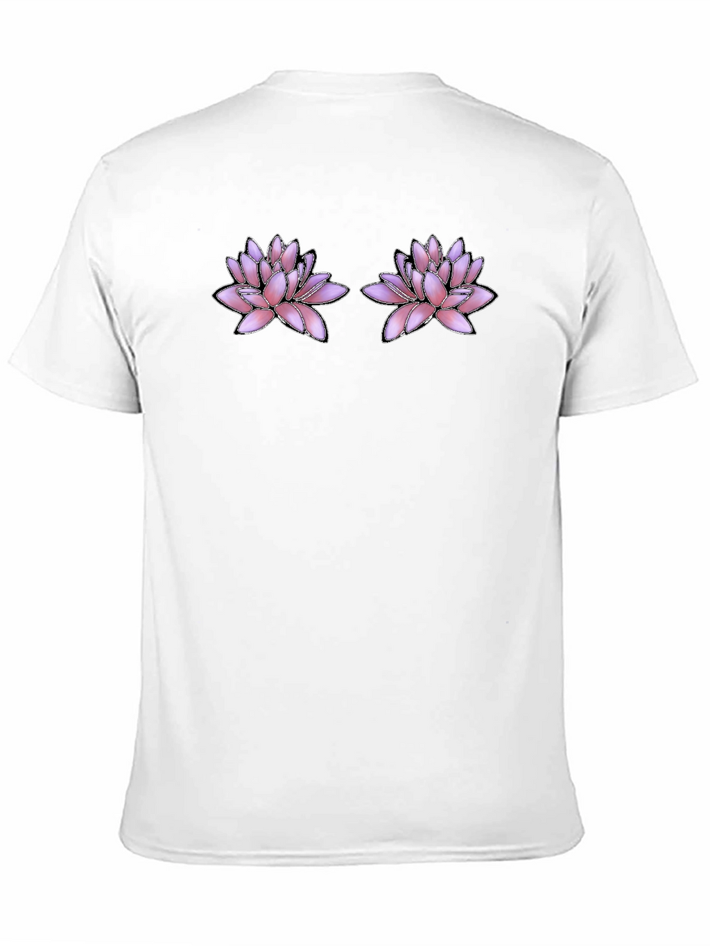 Floral Motif Black T-Shirt
