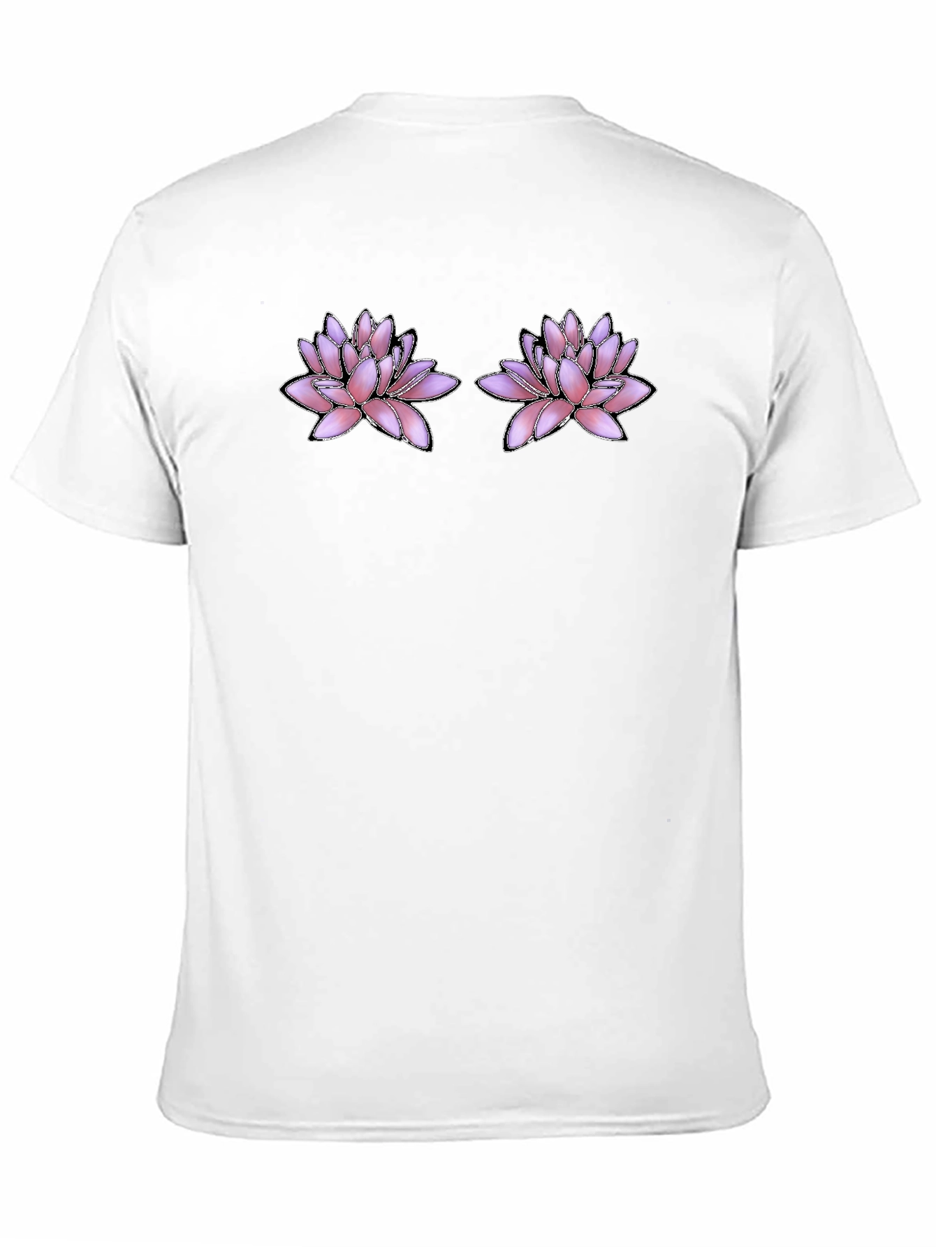 Floral Motif Black T-Shirt