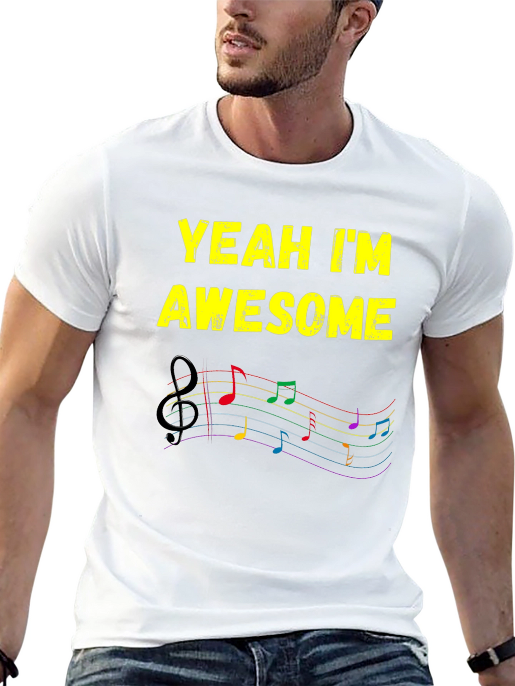 Awesome Music Notes T-Shirt - Stylish Graphic Tee