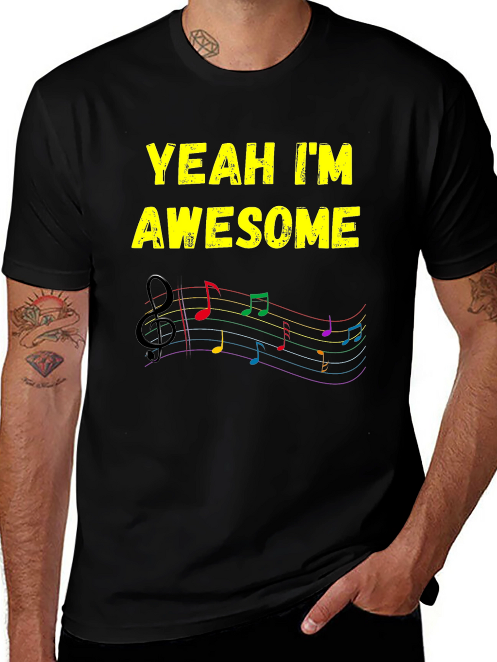 Awesome Music Notes T-Shirt - Stylish Graphic Tee