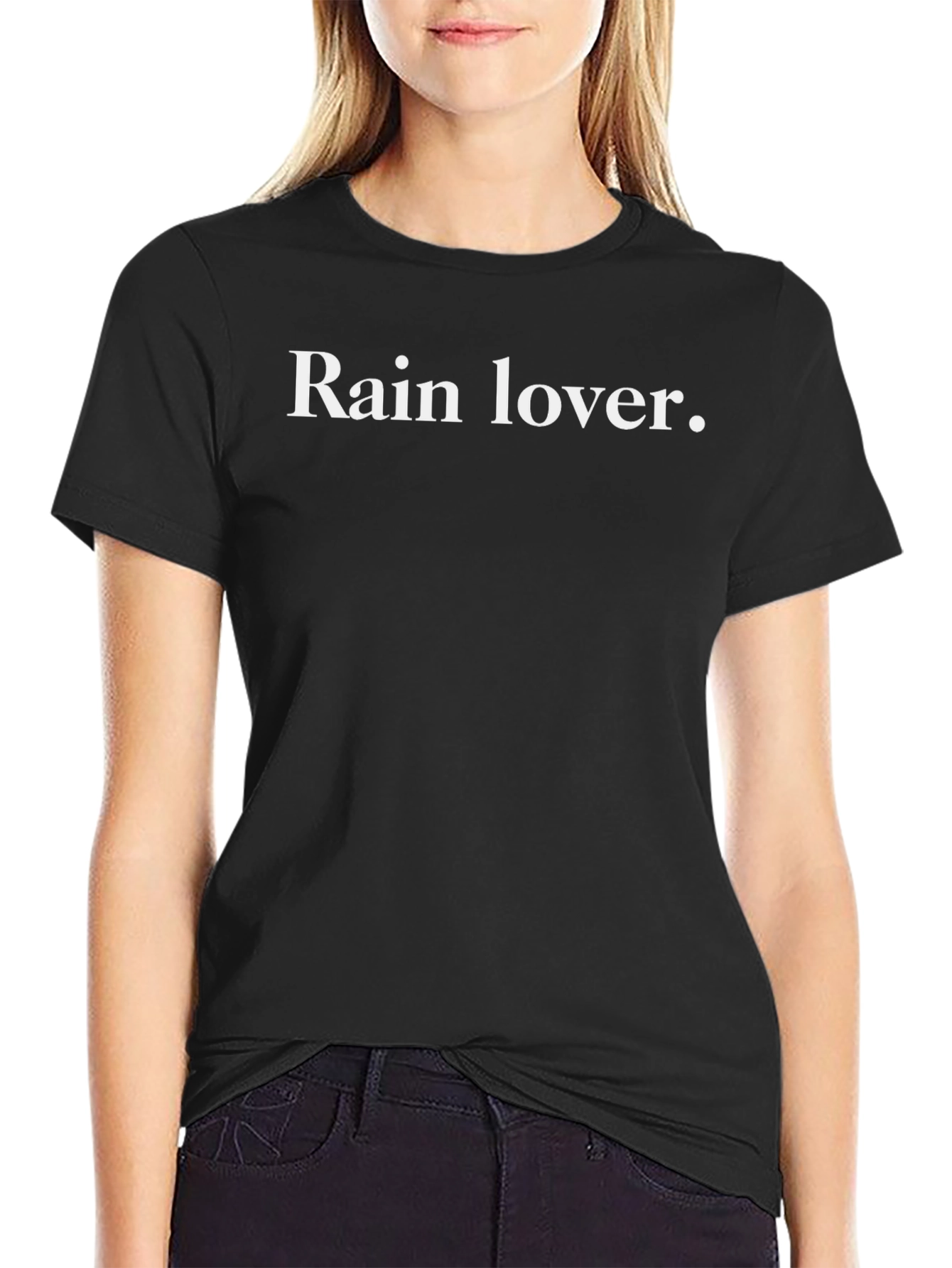 Rain Lover T-Shirt - Black Casual Cotton Tee