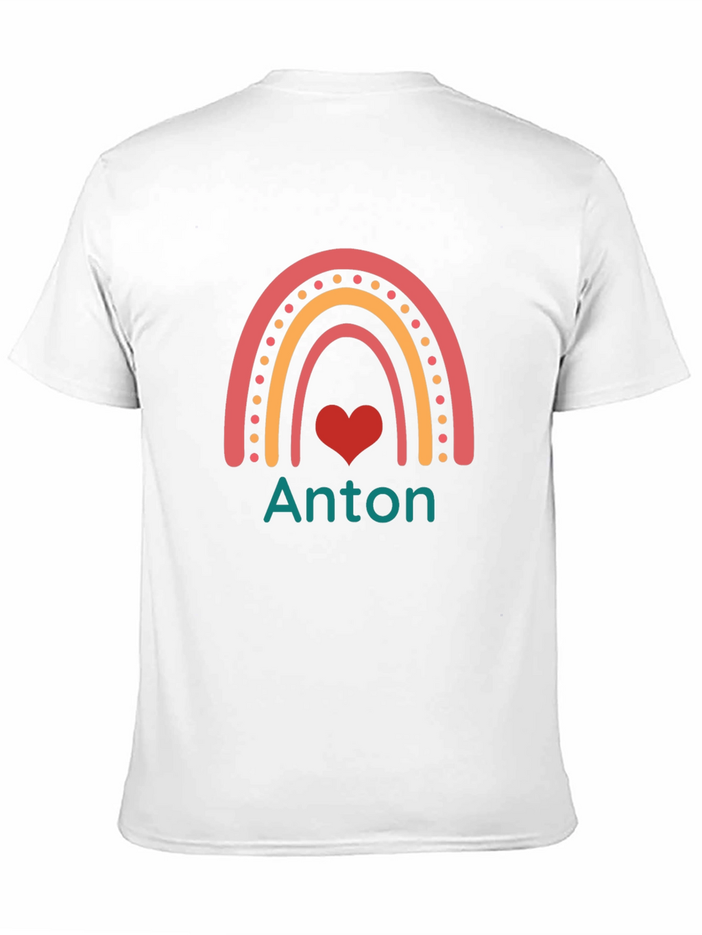 Personalized Anton Rainbow Heart T-Shirt