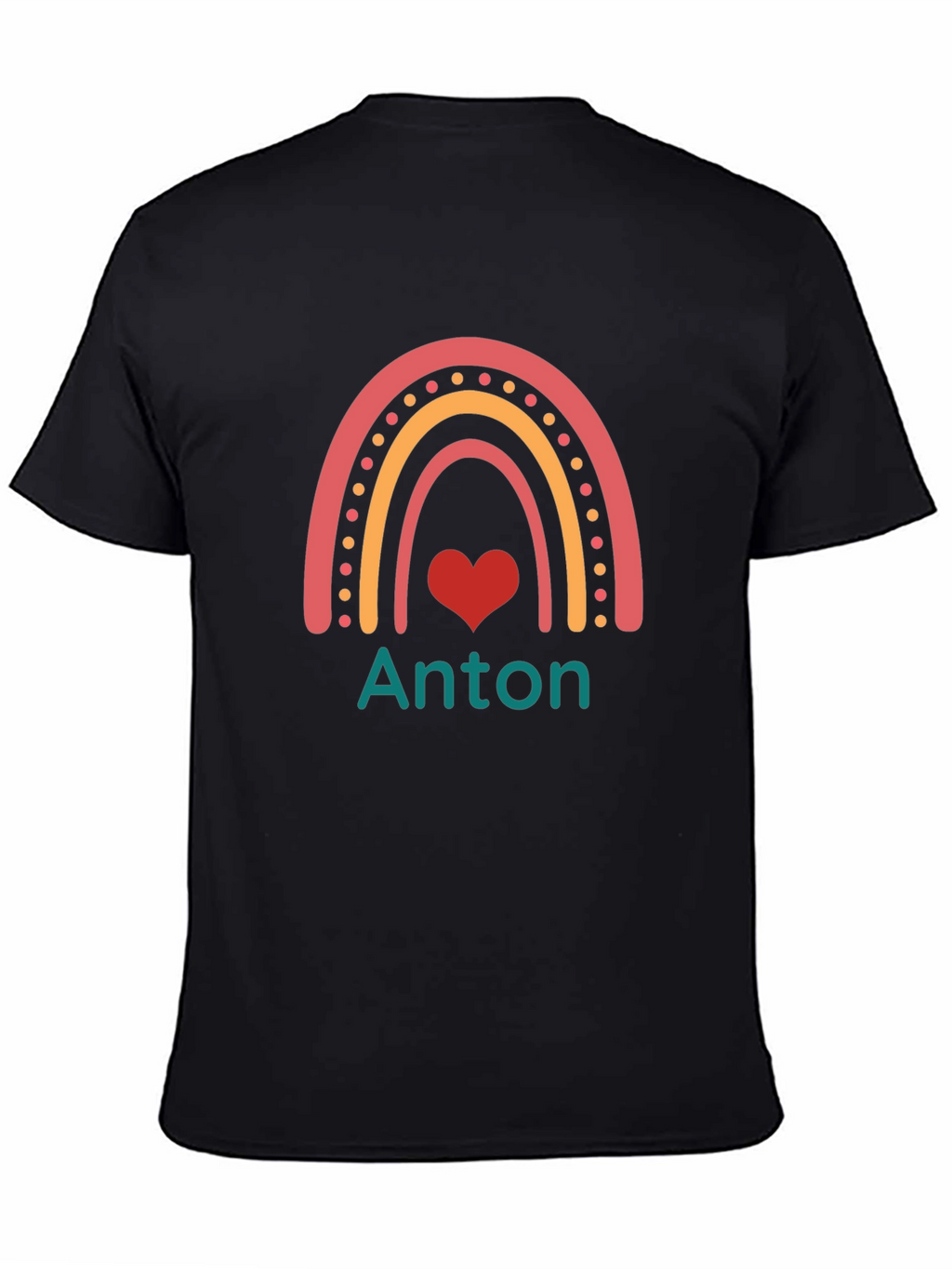 Personalized Anton Rainbow Heart T-Shirt