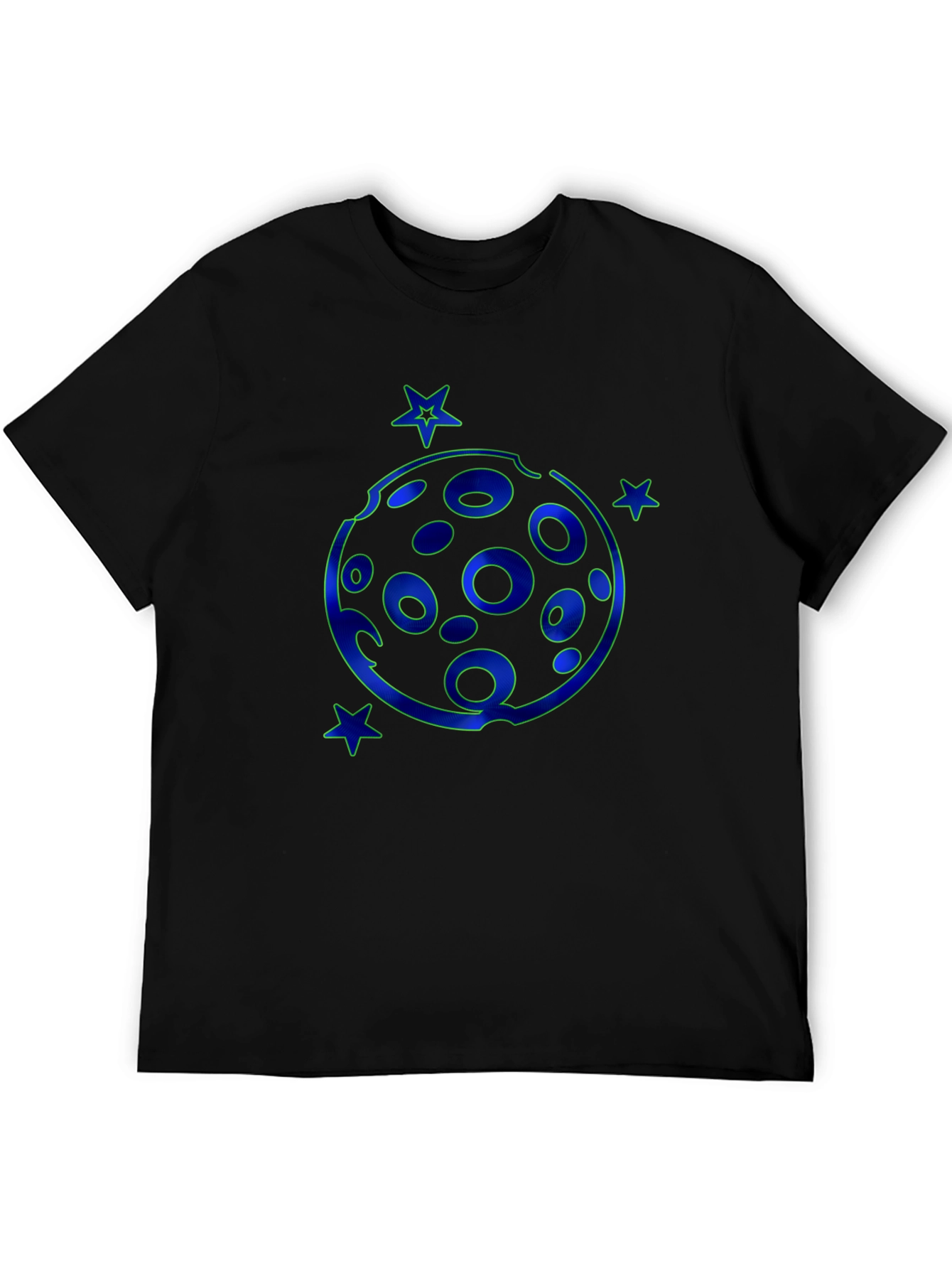 Cosmic Moon & Stars Black T-Shirt