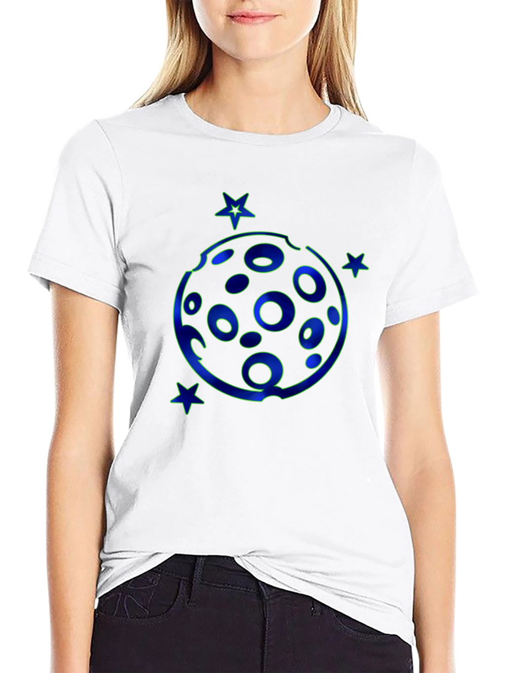 Cosmic Moon & Stars Black T-Shirt