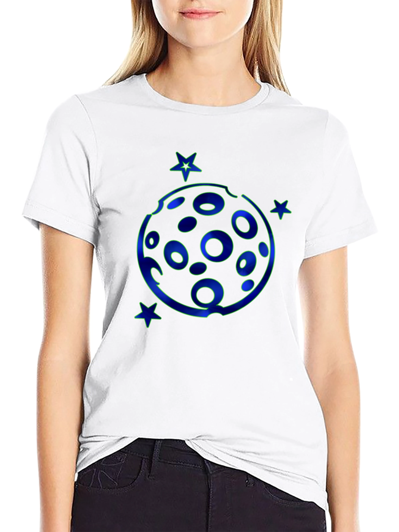 Cosmic Moon & Stars Black T-Shirt