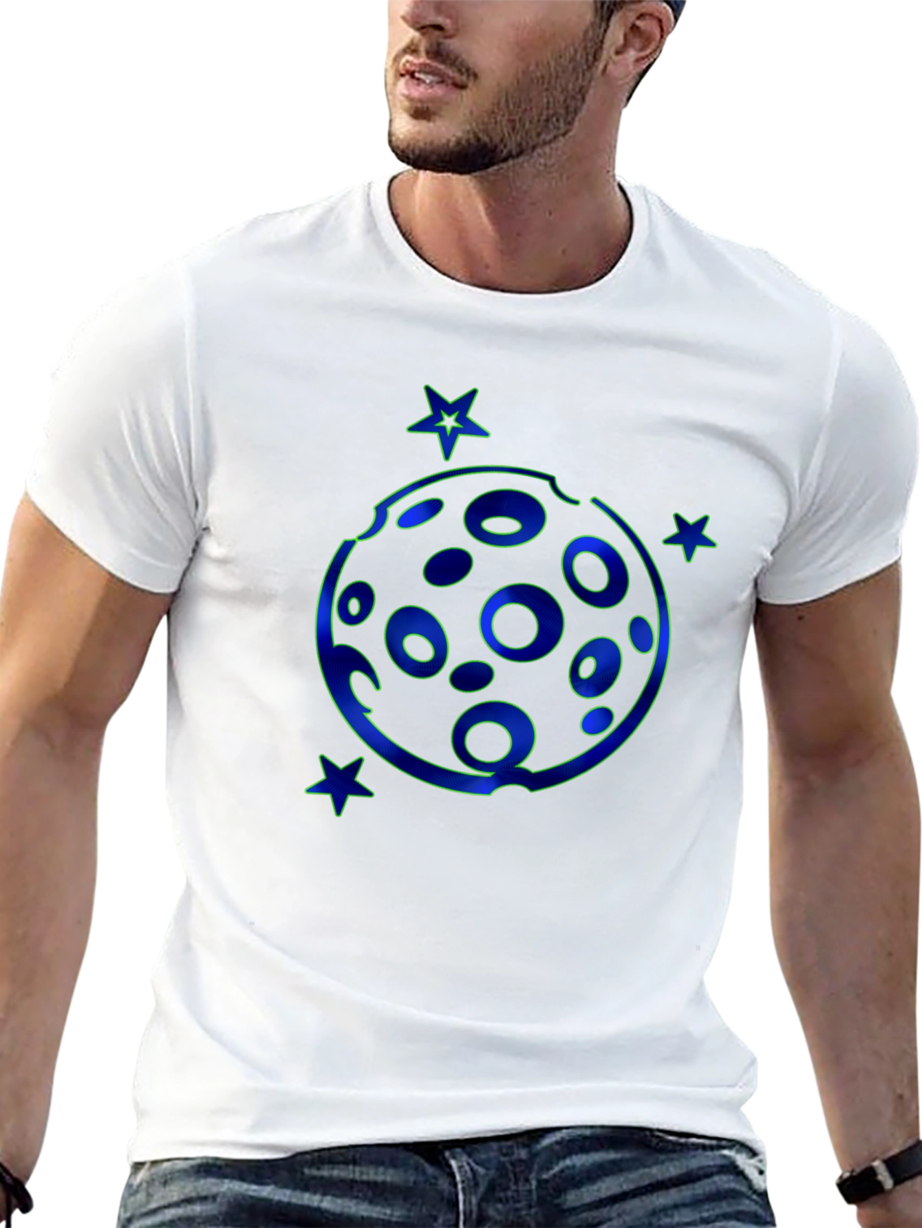 Cosmic Moon & Stars Black T-Shirt
