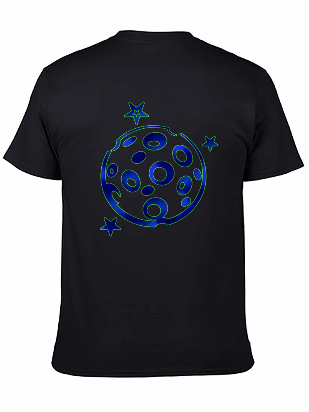 Cosmic Moon & Stars Black T-Shirt