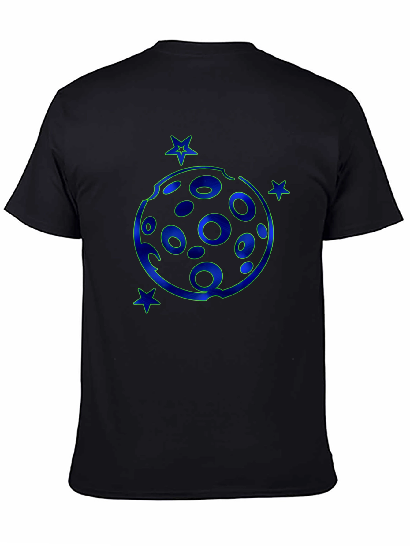 Cosmic Moon & Stars Black T-Shirt