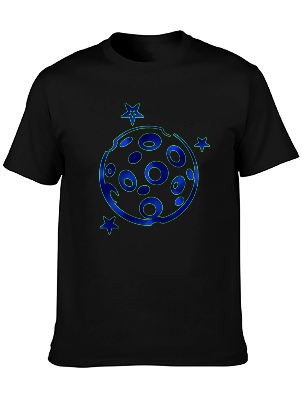 Cosmic Moon & Stars Black T-Shirt