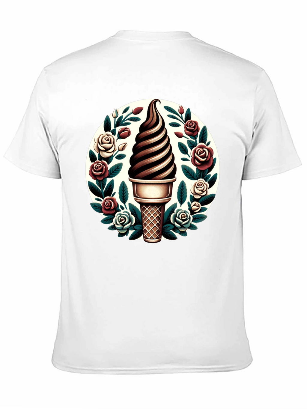 Ice Cream Cone Floral T-Shirt