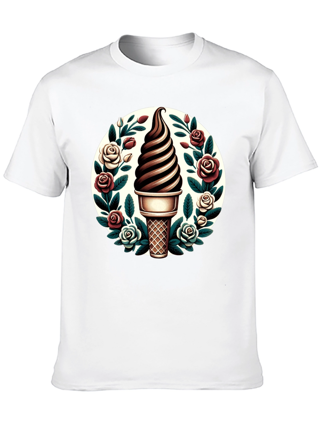 Ice Cream Cone Floral T-Shirt
