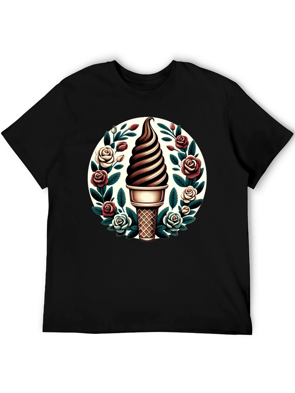Ice Cream Cone Floral T-Shirt
