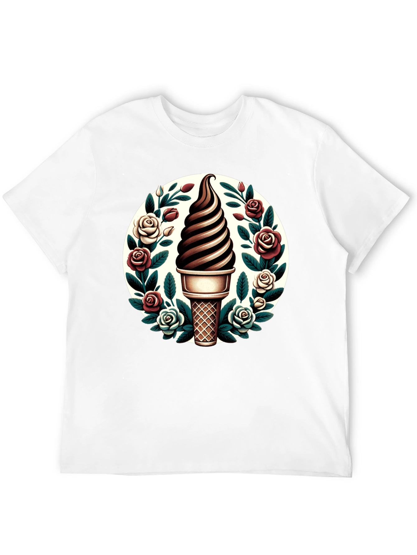 Ice Cream Cone Floral T-Shirt