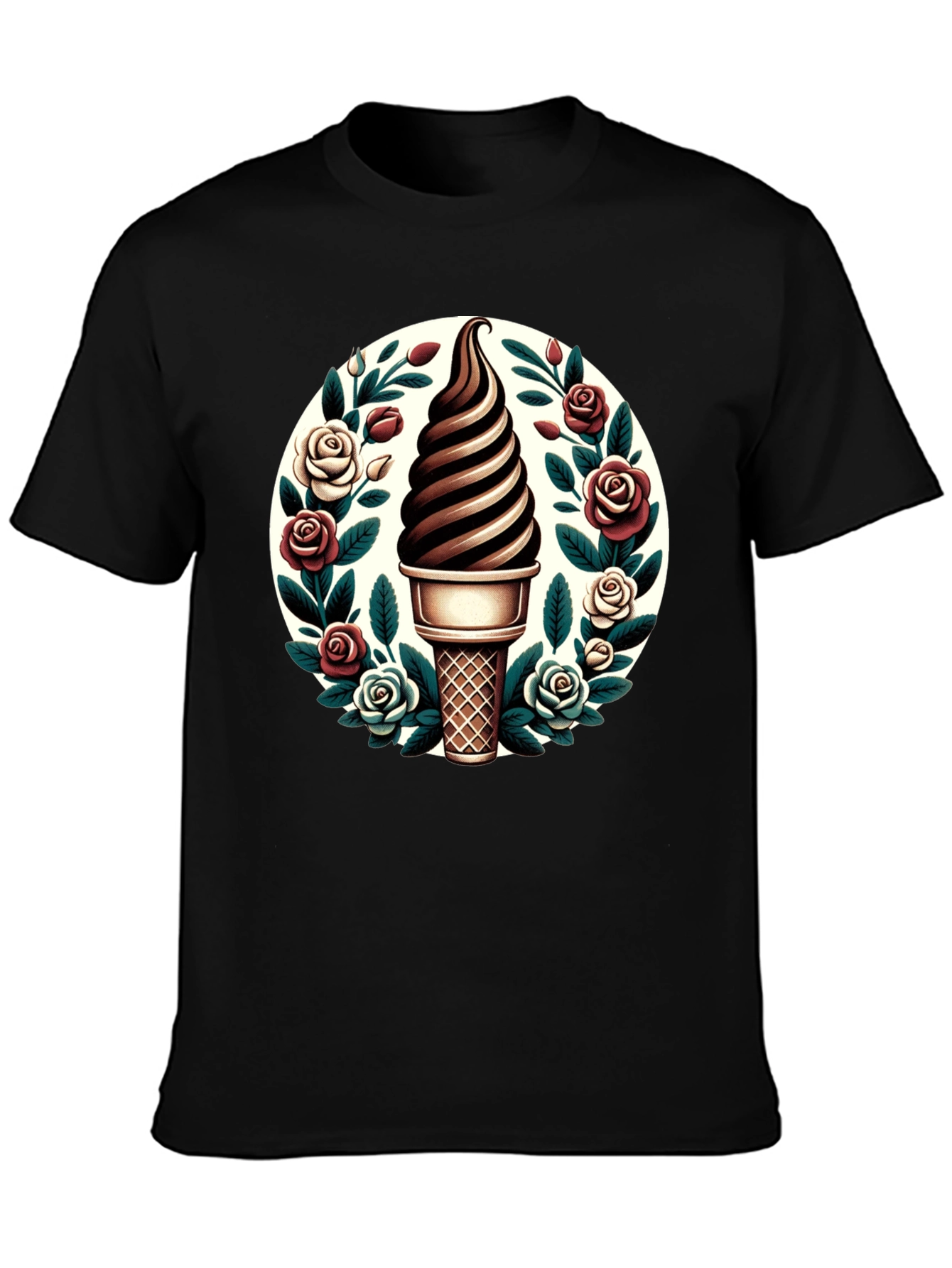 Ice Cream Cone Floral T-Shirt