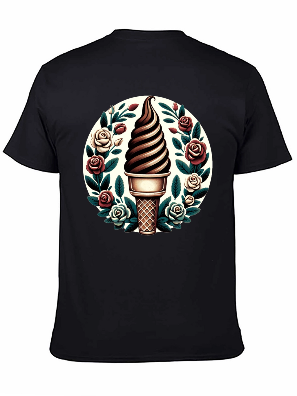 Ice Cream Cone Floral T-Shirt