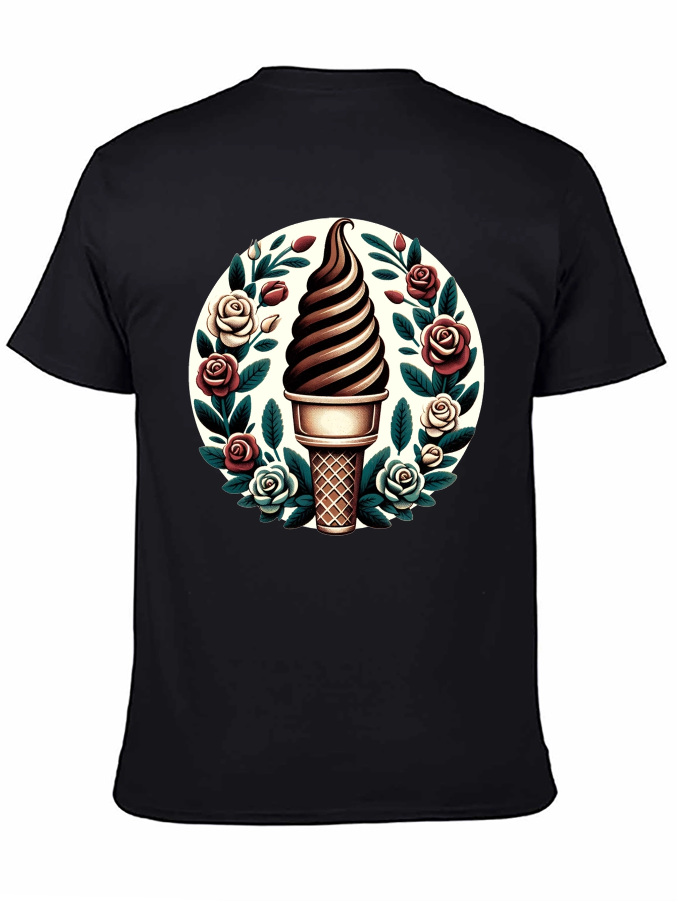 Ice Cream Cone Floral T-Shirt