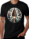 Ice Cream Cone Floral T-Shirt