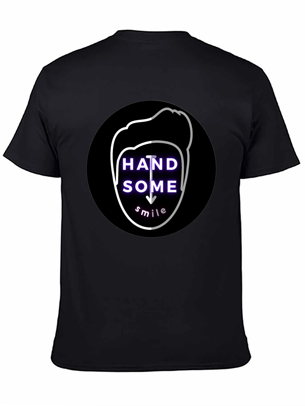 Handsome Smile Graphic Tee - Soft Cotton Black T-Shirt