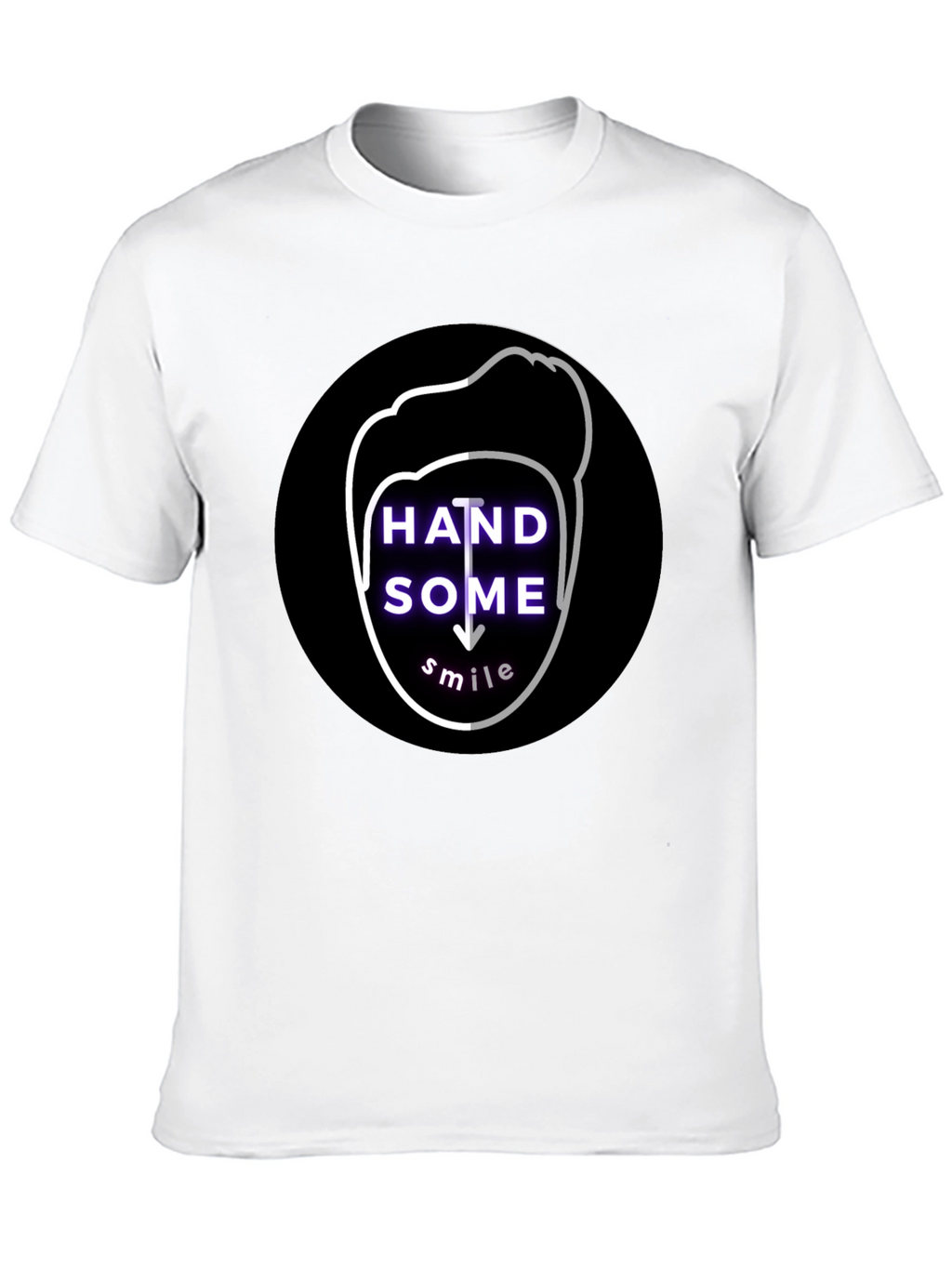 Handsome Smile Graphic Tee - Soft Cotton Black T-Shirt