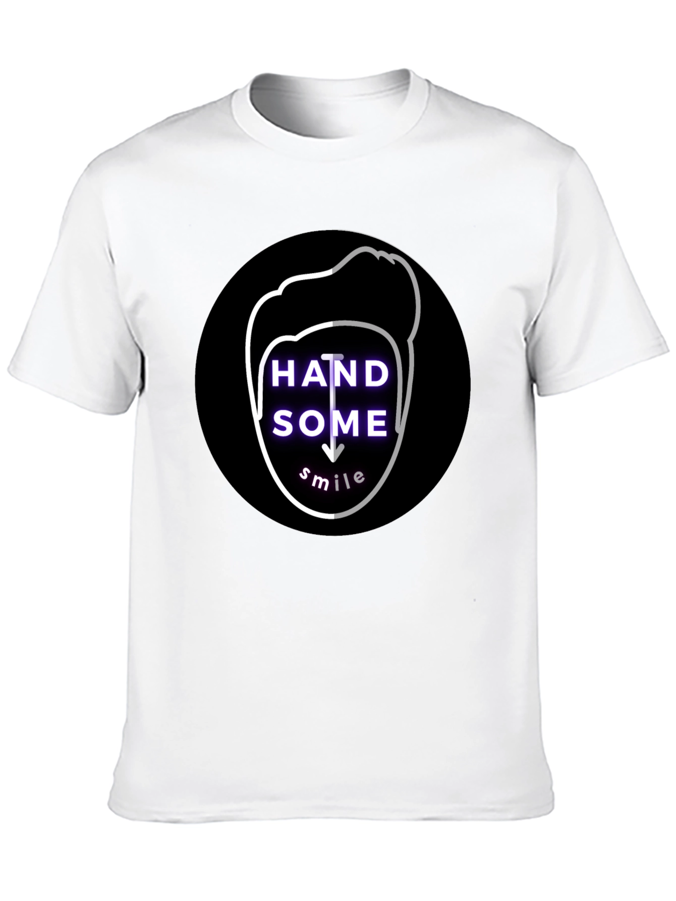 Handsome Smile Graphic Tee - Soft Cotton Black T-Shirt