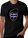 Handsome Smile Graphic Tee - Soft Cotton Black T-Shirt