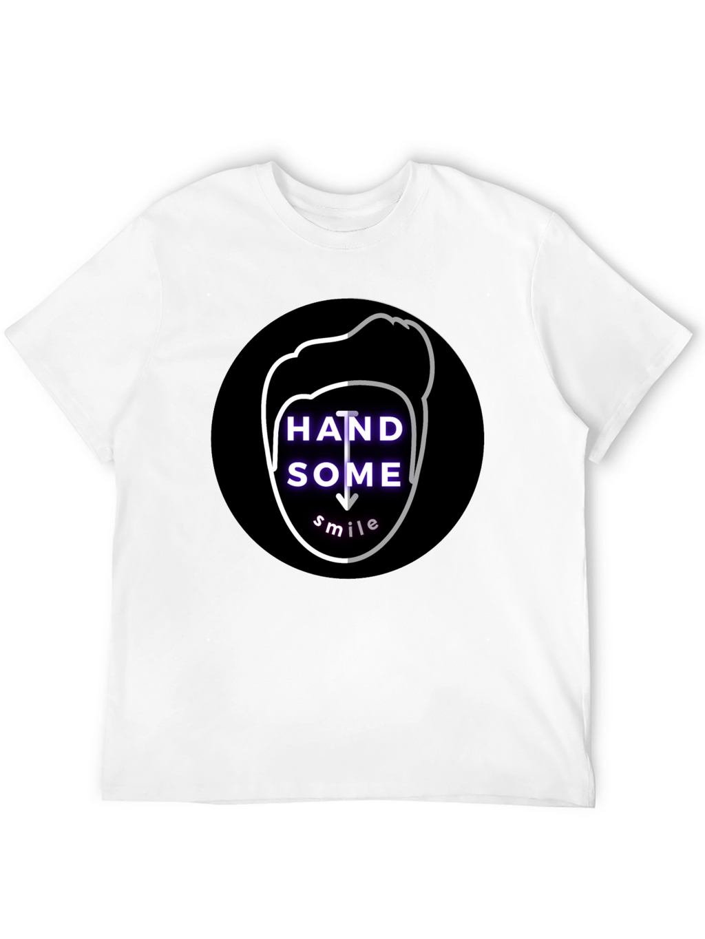 Handsome Smile Graphic Tee - Soft Cotton Black T-Shirt