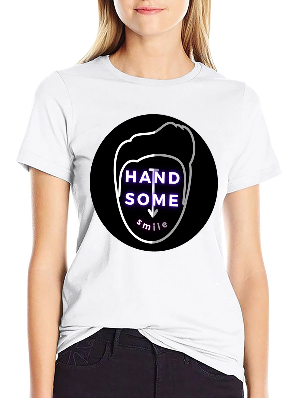 Handsome Smile Graphic Tee - Soft Cotton Black T-Shirt