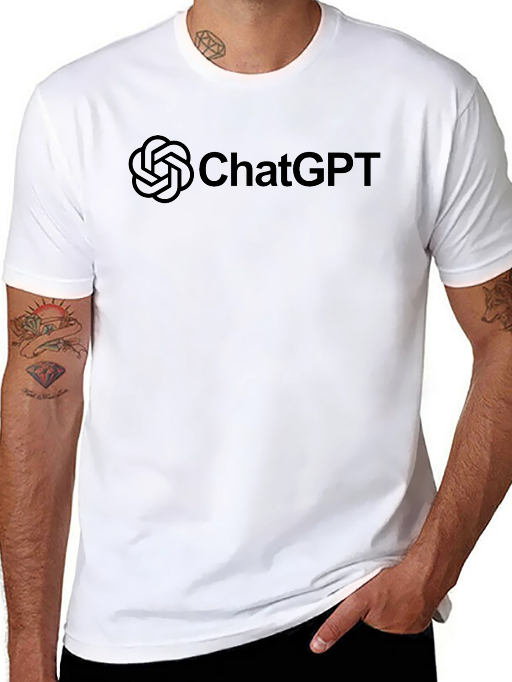 ChatGPT Logo Black T-Shirt - Trendy AI Tee