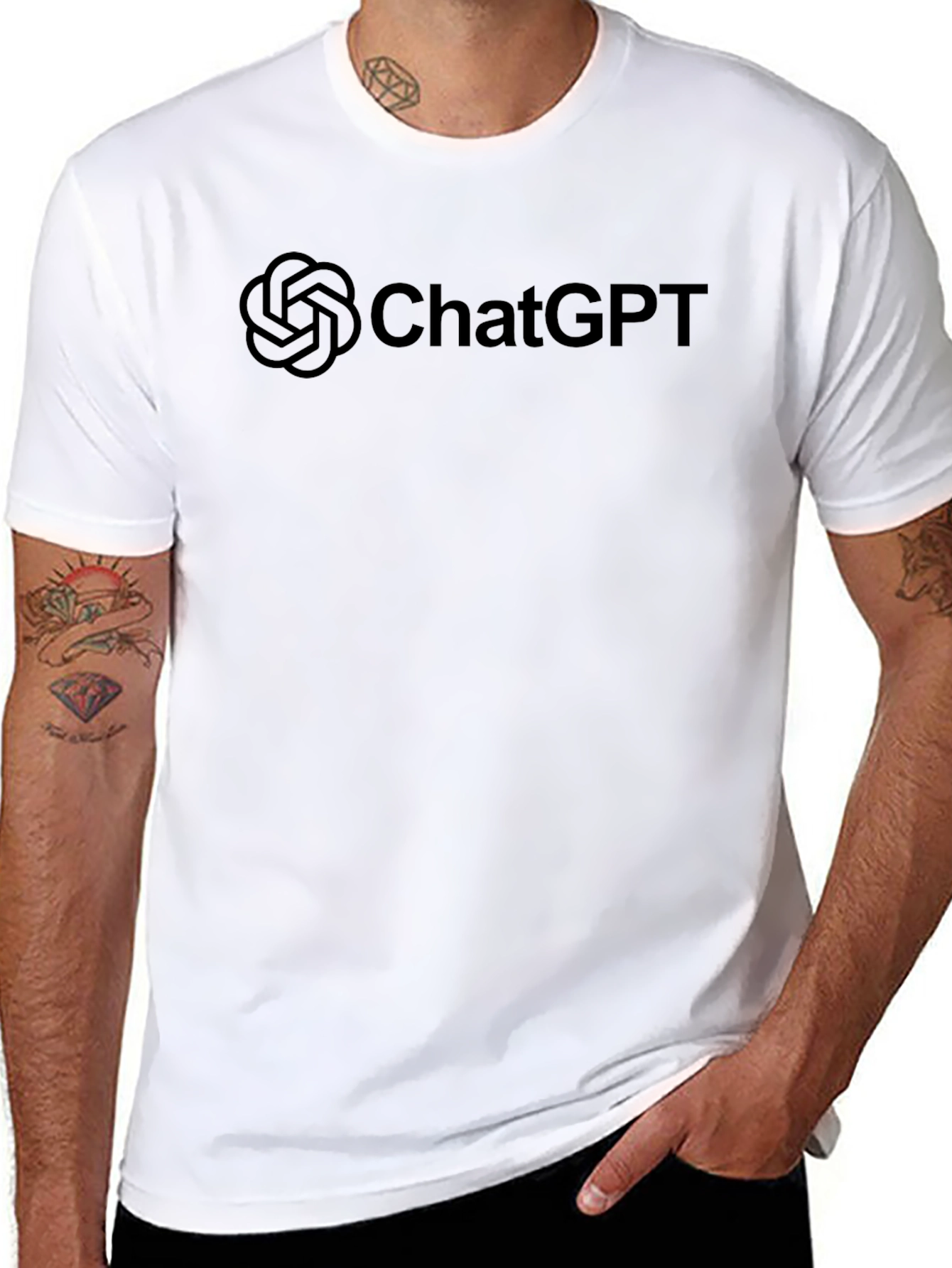 ChatGPT Logo Black T-Shirt - Trendy AI Tee