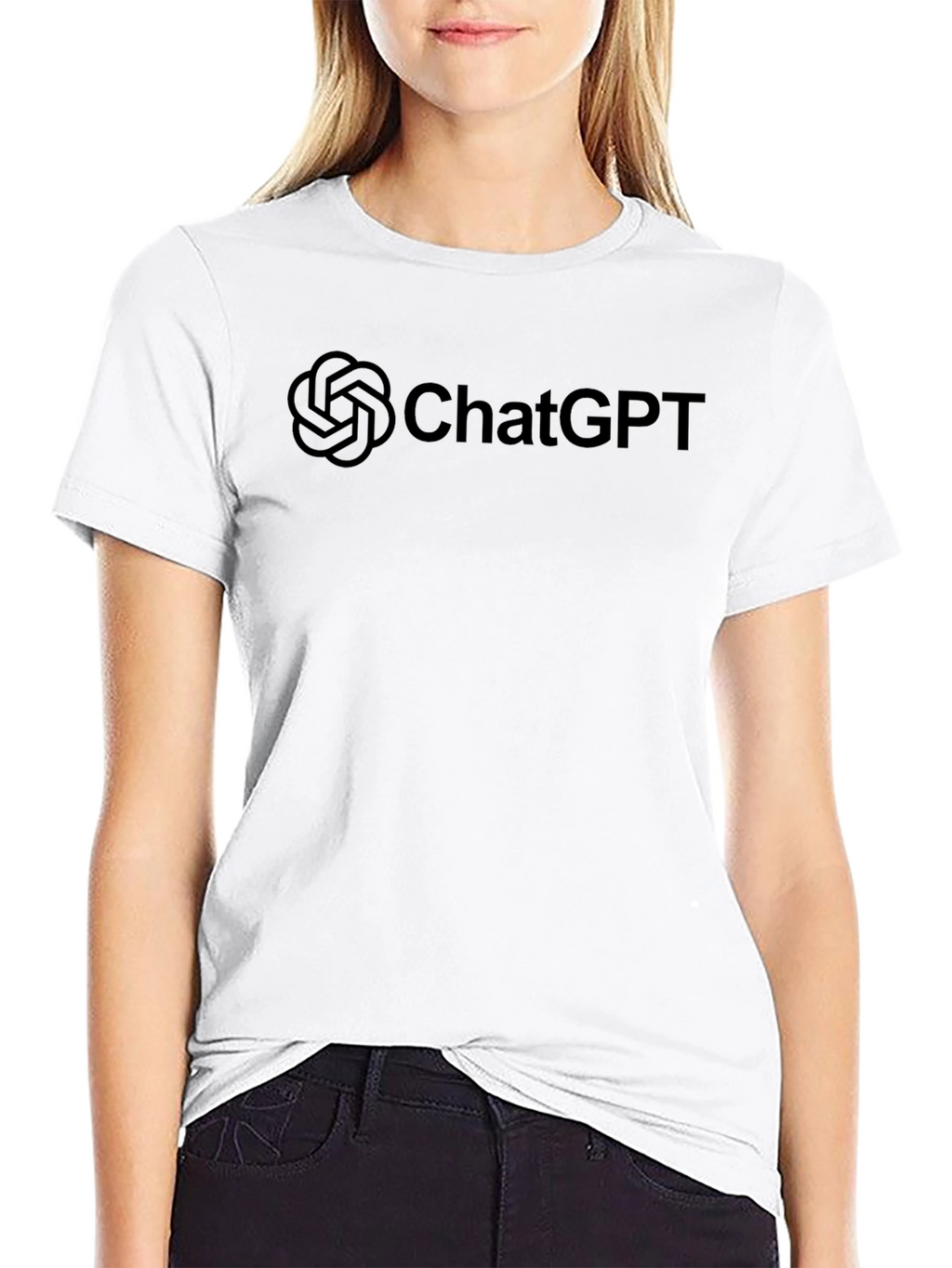 ChatGPT Logo Black T-Shirt - Trendy AI Tee