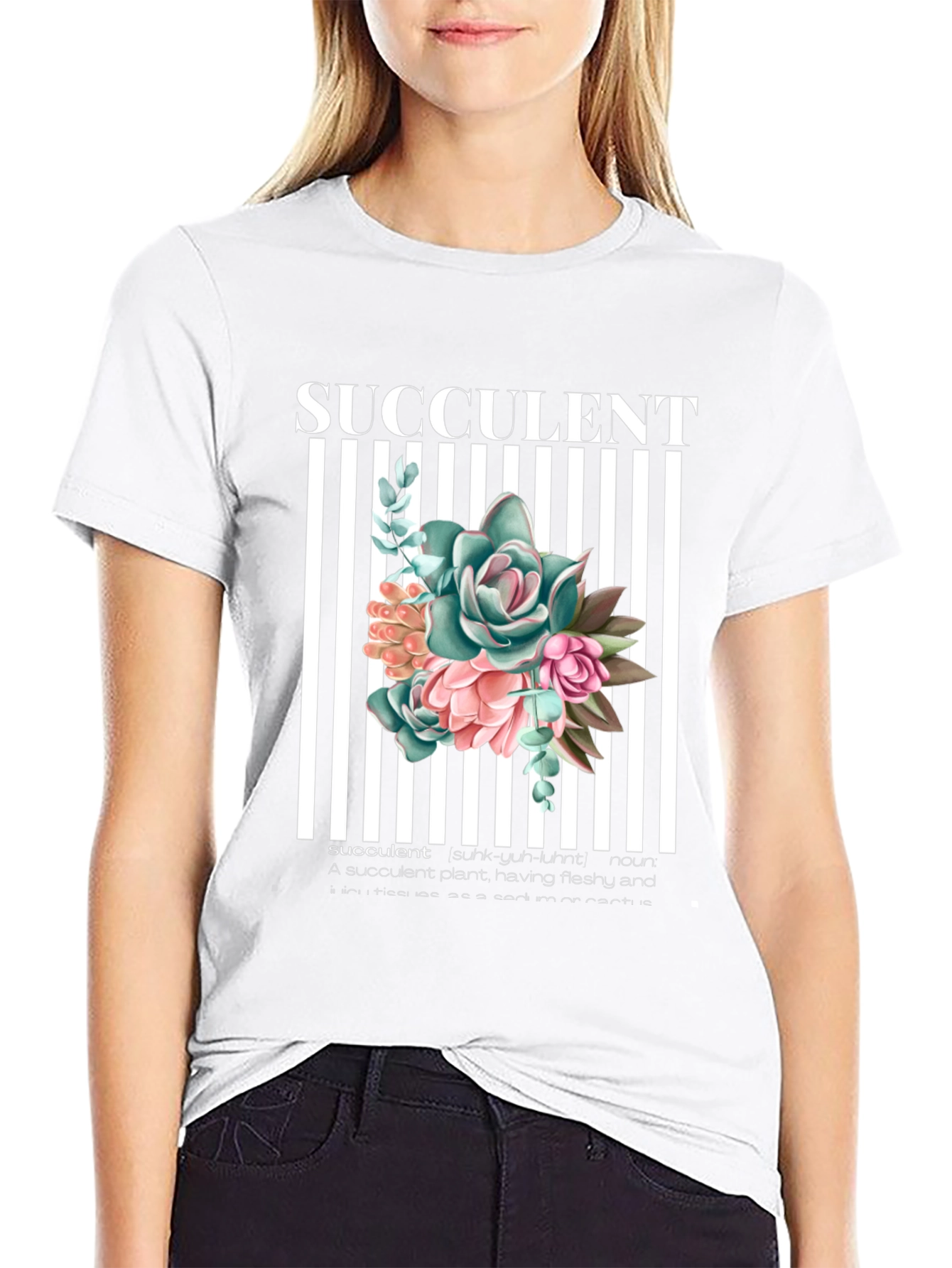 Succulent Plant Graphic T-Shirt