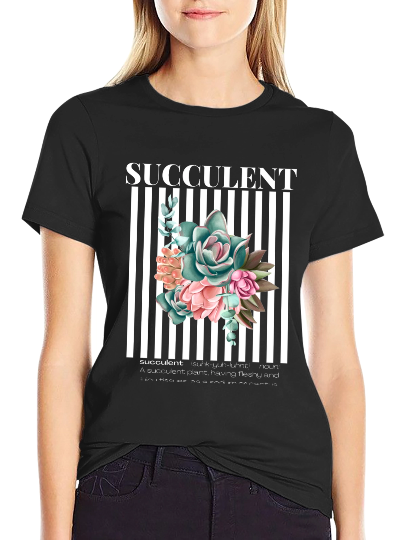 Succulent Plant Graphic T-Shirt