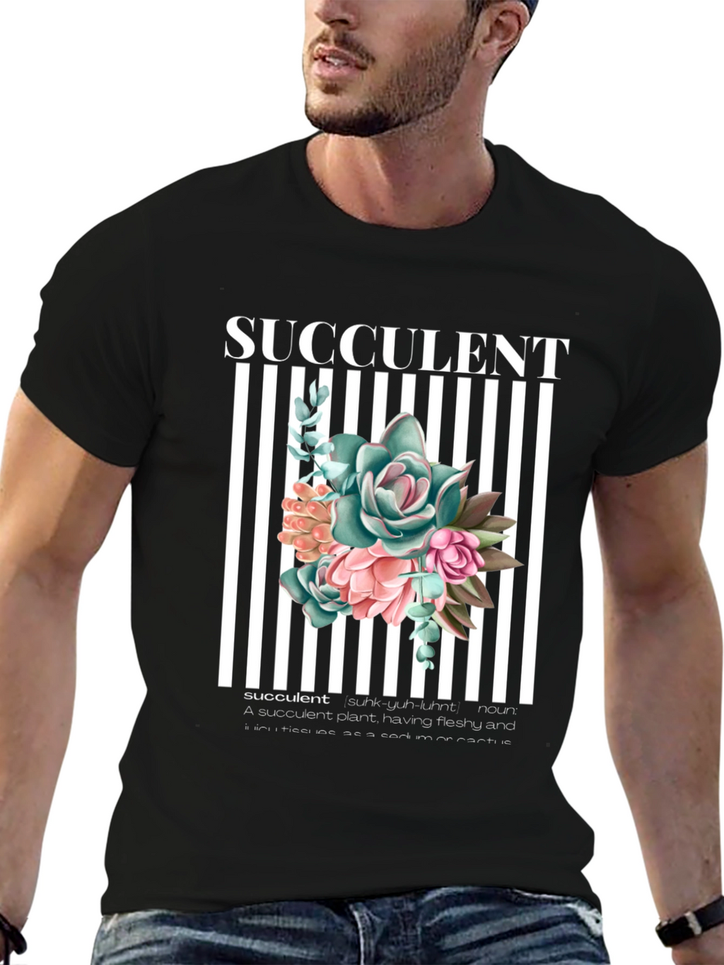 Succulent Plant Graphic T-Shirt