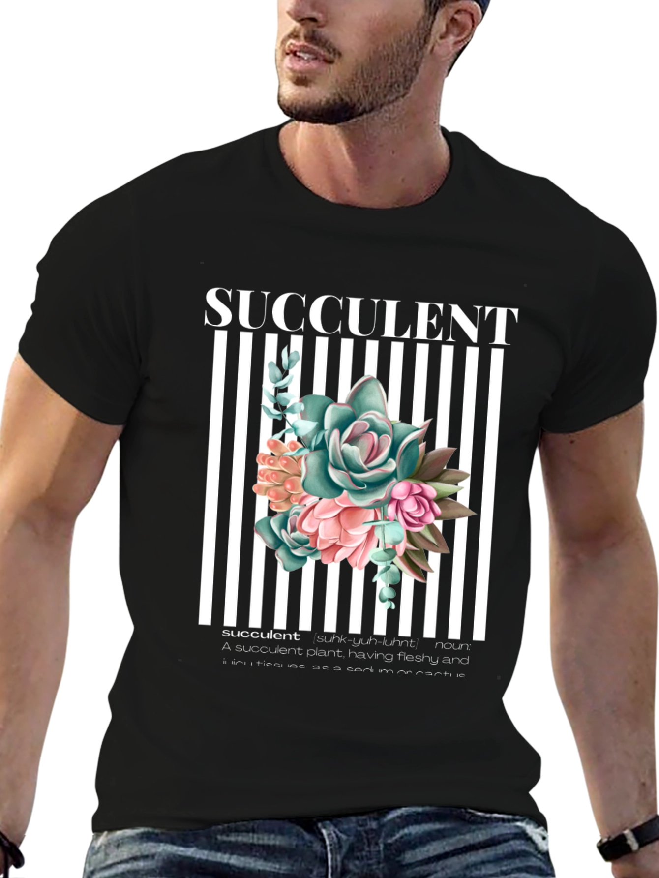 Succulent Plant Graphic T-Shirt