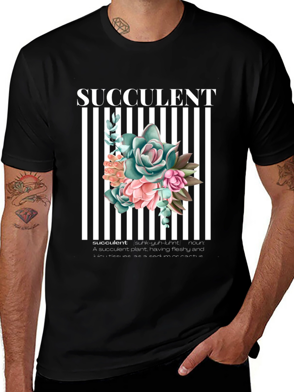 Succulent Plant Graphic T-Shirt