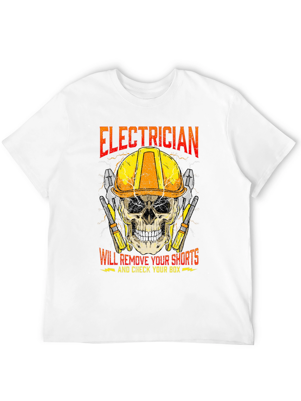 Electrician Skull T-Shirt - Humor Tee