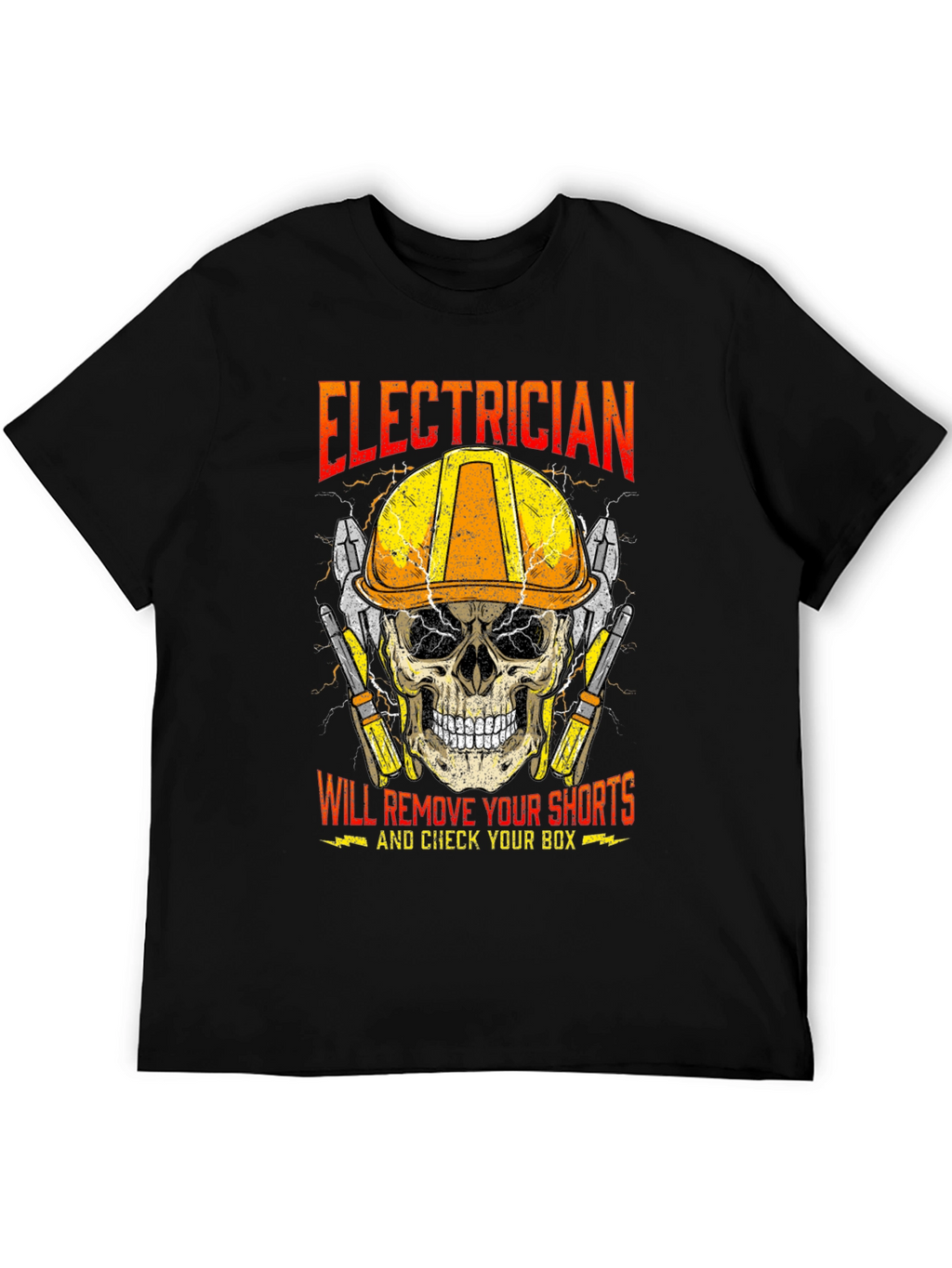 Electrician Skull T-Shirt - Humor Tee